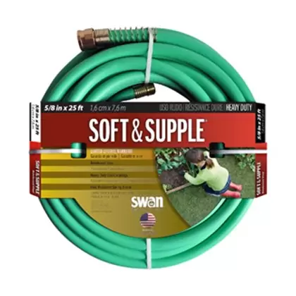 Swan 5/8"x25' Soft & Supple Reinforced Rubber/Vinyl Garden Hose