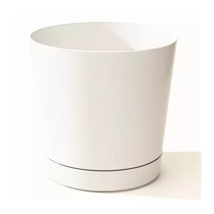 Majestic 6" Cylinder Pot White Full Depth Glossy