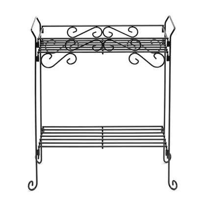 Deer Park 2 Tier Rectangular Plant Stand Black