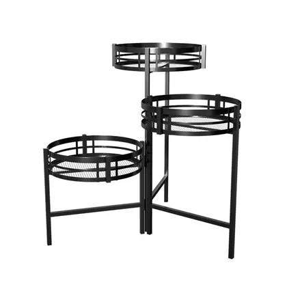 Panacea 20" Mission 3 Tier Folding Plant Stand Black