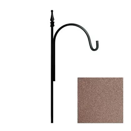AGW 90"x12" Square Tall Single Shepherd Hook w/ Finial Bronze