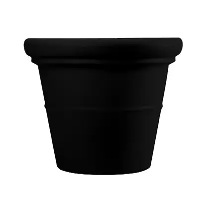 HC 36" Terrazzo Round Planter with Heavy Rim Black Onyx Akro Mils