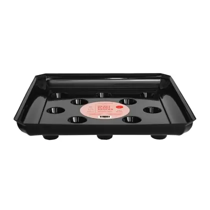 CWP 12" Square Black Carpet Saver Heavy Footed Saucer