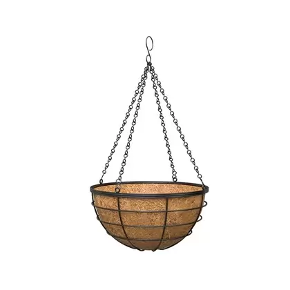Panacea 14" Modern Farmhouse Hanging Basket Black