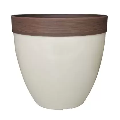 Southern Patio 15" Hornsby Planter Beige Finish