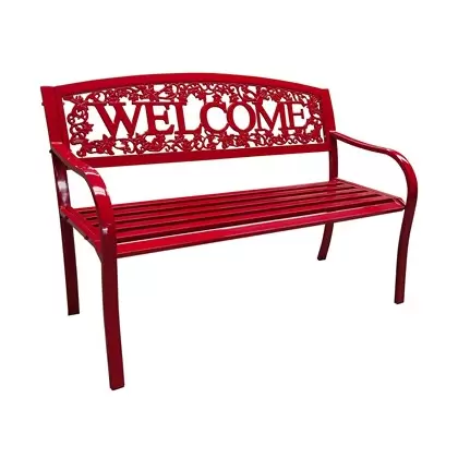 Gardener Select 4' Welcome Bench Red, Aluminum & Iron