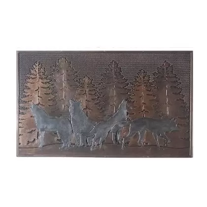 DHTG 18x30 Artist Wolves Rubber Doormat