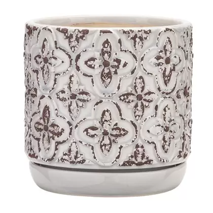 Southern Patio 6" French Rustic Planter White Finish