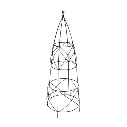 Panacea 36" Black Circular Obelisk With Finial