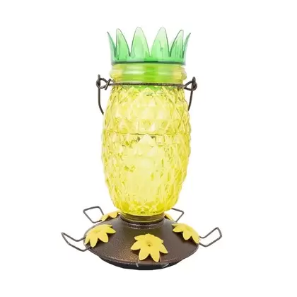 Perky Pet 28oz Pineapple Glass Top Fill Hummingbird Feeder