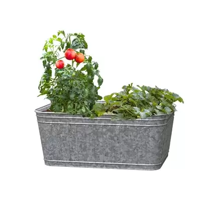 Panacea Rectangle Beverage Tub Planter Galvanized