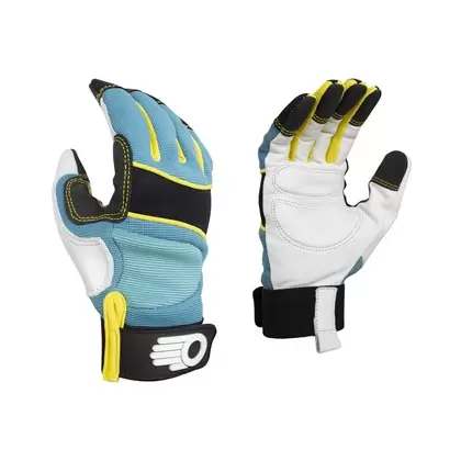 BGC Womens Performance Glove Med Blue/Teal/White/Yellow