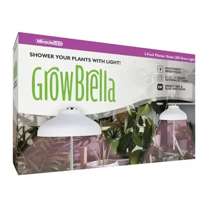Miracle LED 2pk Grow-Brella Planter Stake LED Grow Light