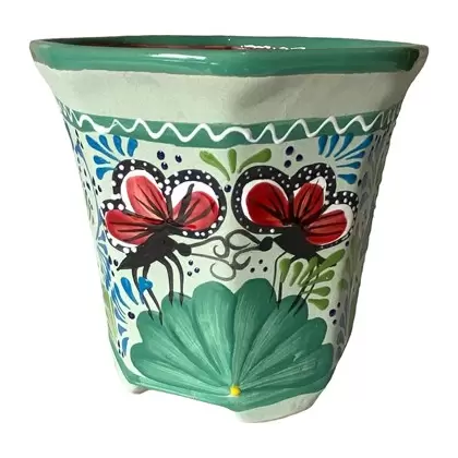 Talavera 12" Bella Especial Octagonal Pot Teal
