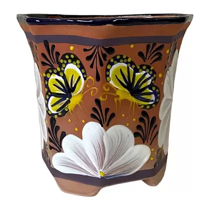 Talavera 12" Bella Especial Octagonal Pot Barro