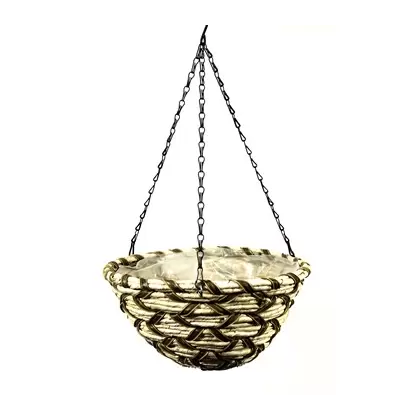 SuperMoss 14" Round Woven Hanging Basket Natural Snowbird