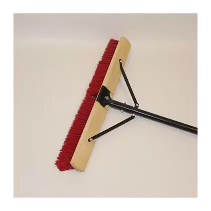 Organic Tool 24" Coarse Synthetic Push Broom with 60" Handle