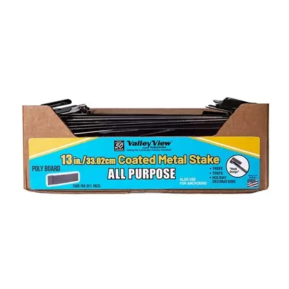 Valley View 13" Poly Board Coated Metal Stakes Black