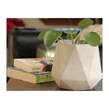 PHG 6.5"x6" Geometry Skyline Tumbler Planter Polished Concrete