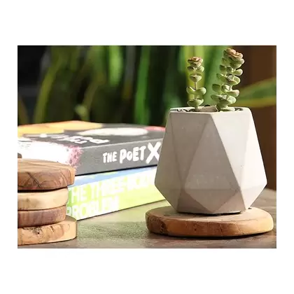 PHG 3"x3" Geometry Skyline Tumbler Planter Polished Concrete