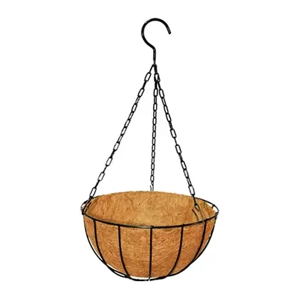 PlantBest 12"/30cm Metal Hanging Basket With Coir Liner