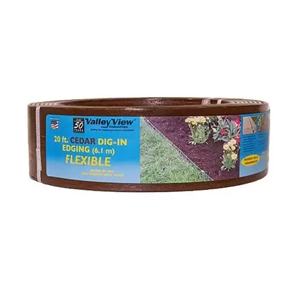 Valley View 3.5"x20' Bender Board w/5 Metal Stakes Coil Dark Brown