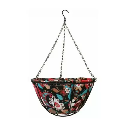 Gardener Select 12" Hanging Basket Black Red Fabric Coco Liner 6/CS