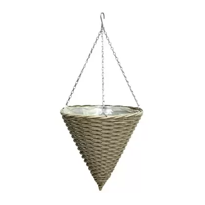 Gardener Select 14" Cone Hanging Basket Light Striped Wicker 20/CS