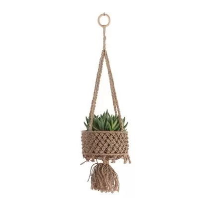 Primitive Hanging Utility Basket Jute Single Tier