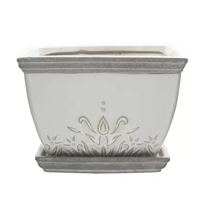 Southern Patio 6" Brentwood Planter White Finish
