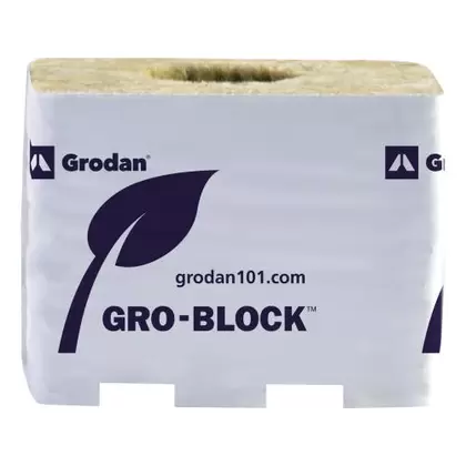 Gro Block Improved Medium 4Inches GR7,5 w/ hole (4Inchesx4Inches3.1Inches) wrapped (6/strip- 32 strips per cs) 192 per case