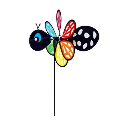Gardener Select 11.81x22 Happy Bug Pinwheel Rainbow Black Bee