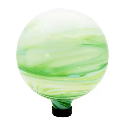 Gardener Select 10" Green Swirl Glass Gazing Globe