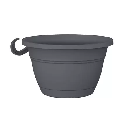 HC 12" Eclipse Round Hanging Basket Warm Gray