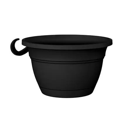HC 12" Eclipse Round Hanging Basket Black