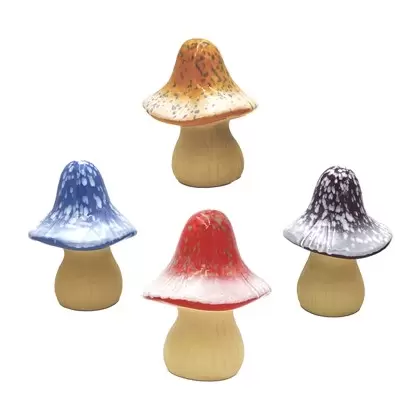 Bosmere 4pc 4" Dx6" H Ceramic Mushroom Assorted Colors