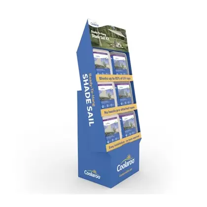 Gale Pac 12pc 10' Ready To Hang Triangle Sail PDQ Display Pebble & Steel