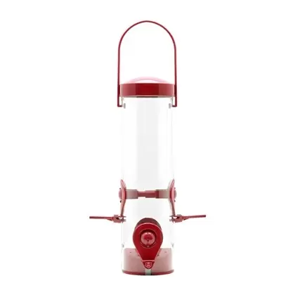 Perky Pet Sierra Wild Bird Tube Feeder Red 2 in 1