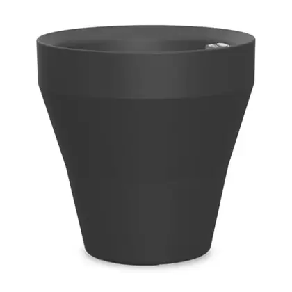 Crescent 18" Rim TruDrop Planter Caviar Black