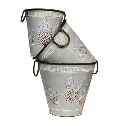 Deer Park Round Lavender Planter Set of 3