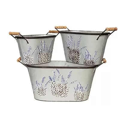 Deer Park Oval Lavender Planter Set of 3