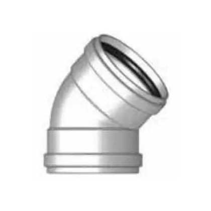 Sewer Elbow, 6"Gasketed PVC G Series SDR-35 45 Degrees 1/8 Bend