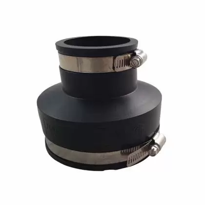Flexible Coupling, 4"Clay x PVC Black