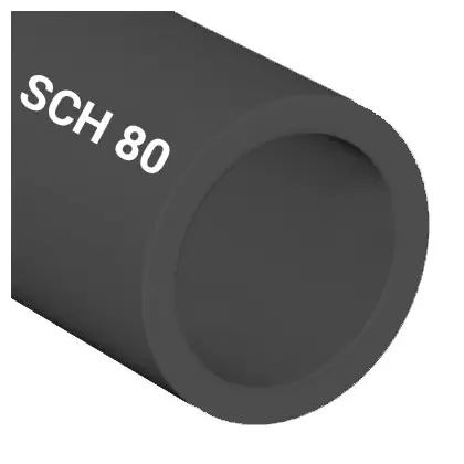 2" x 20' Sch. 80 Plain End Dark Gray PVC Pipe