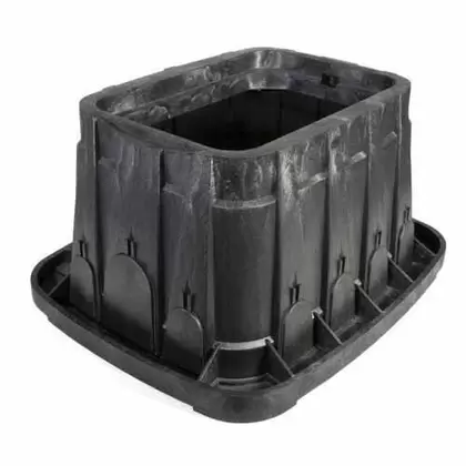 21.8" x 16.6" x 12" Rectangular Black Body Standard Valve Box Body Only | RBBVBSTDB