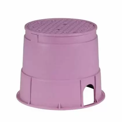 10" Round Purple Body Irrigation Control Valve Professional with Overlapping Purple Lid Valve Box | RBBPVB10RNDP