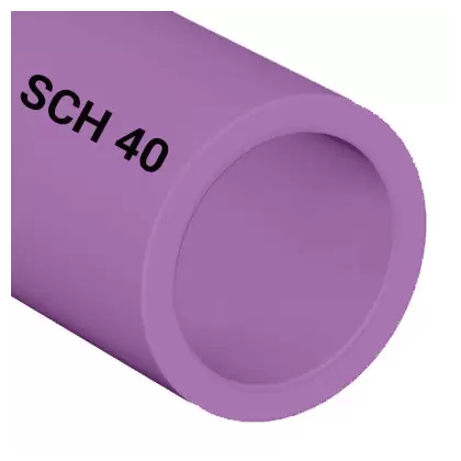 1-1/4" x 20' Sch. 40 Bell End Purple PVC Pressure Pipe