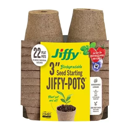 Jiffy 22pk 3" Round Peat Pots Bonus Pack