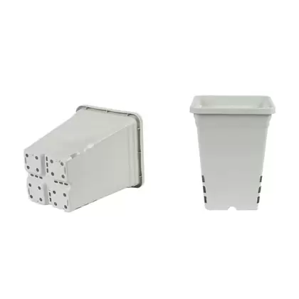 SunPack 7"x7" Square Pot, White 9" Tall