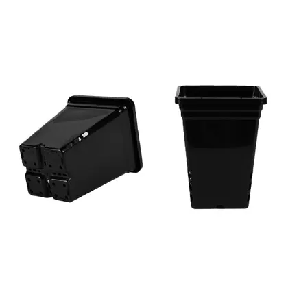 SunPack 7"x7" Square Pot, Black 9" Tall